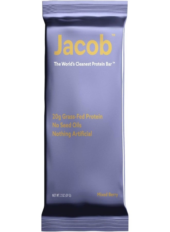 Jacob Bar, Protein Bars, Mixed Berry (9 Bars Total) - 20g Grass-Fed Protein, No Seed Oils, Nothing Artificial - Image 1